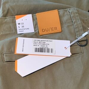 DU/ER Live Free Adventure Pant — Fatigue Green Trousers